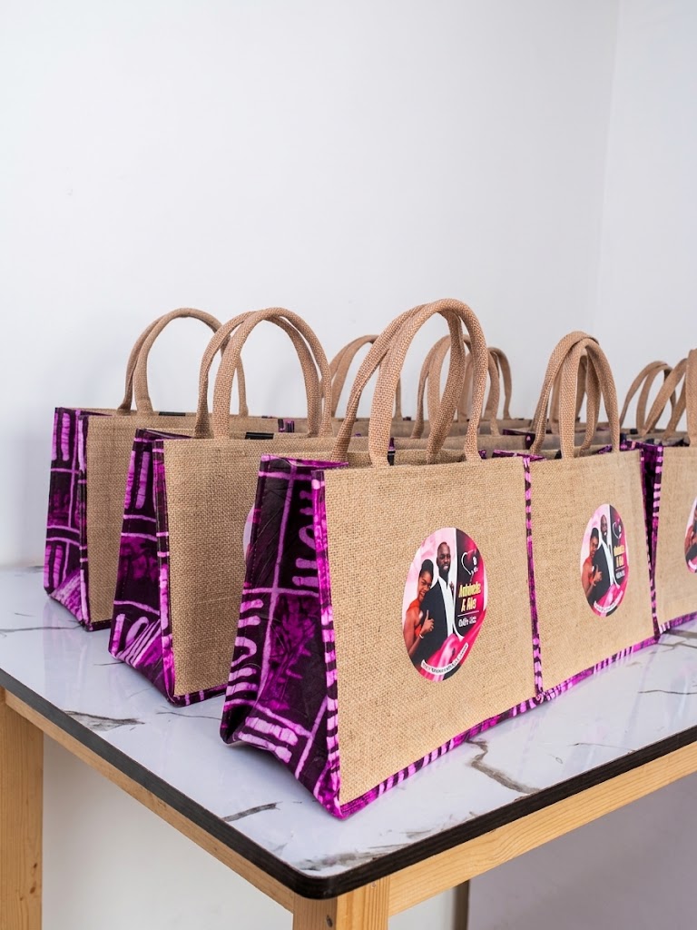 Jute with Batik Souvenir Bag customized jute bag