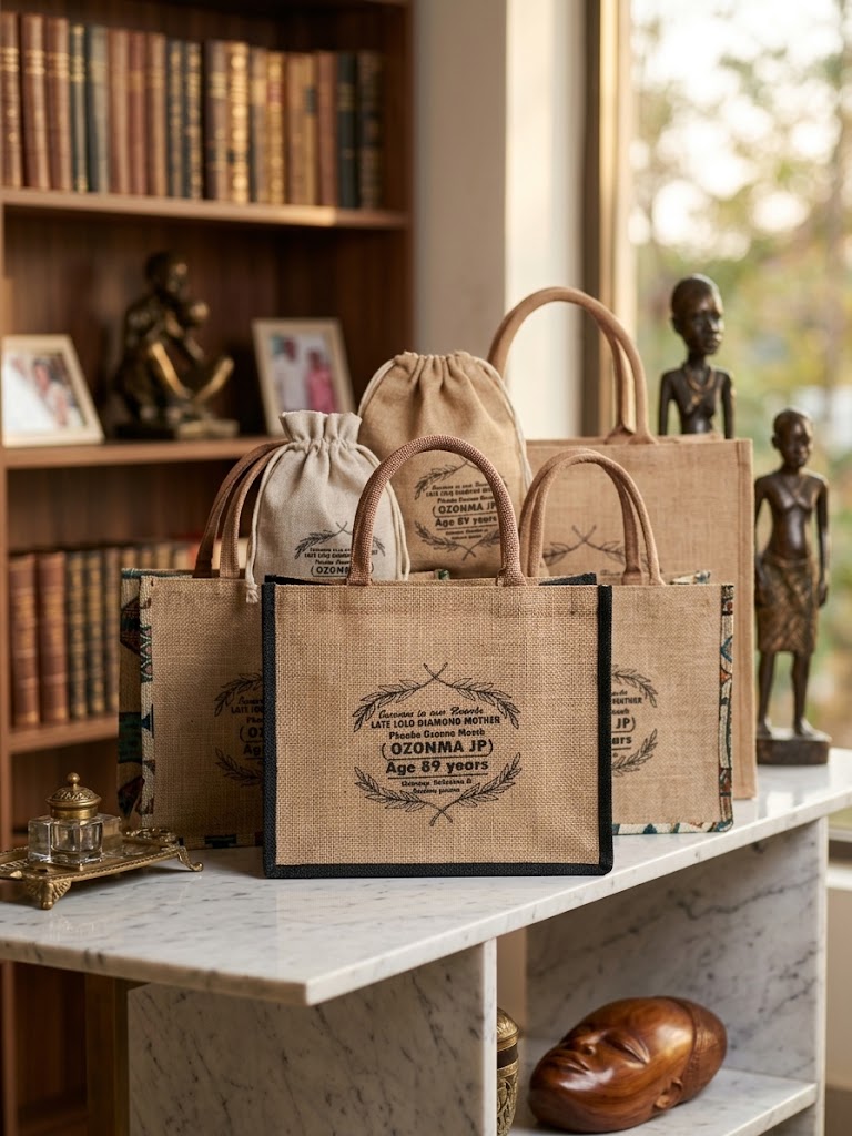 Jute Souvenir Bag with Screen Print customized jute bag