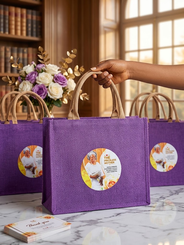 Jute Souvenir Bag with Colour Printing customized jute bag