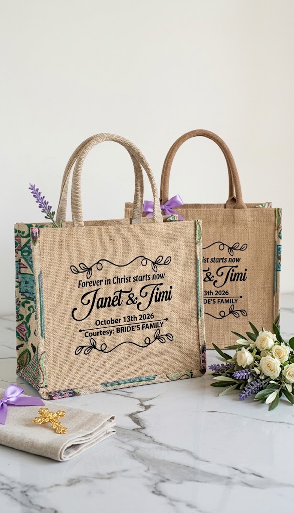Jute Bag with Screen Printing customized jute bag