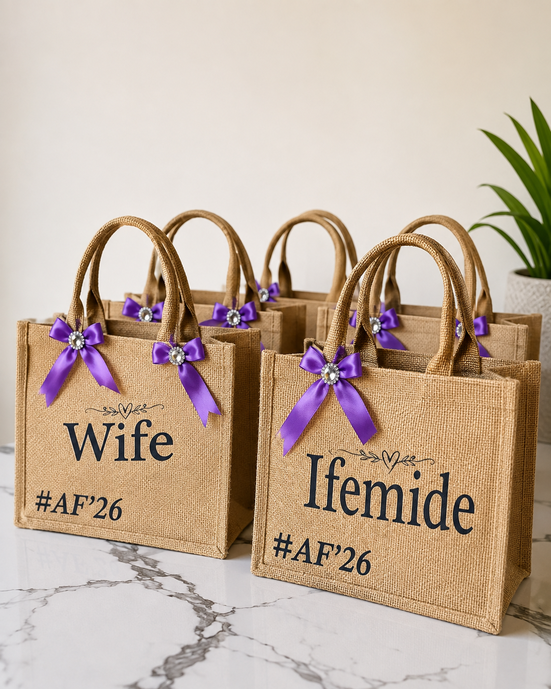 Bridesmaid Jute Bag customized jute bag